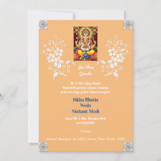 Invitación a la boda india del Diseñador Ganesha