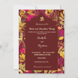 Invitación a la boda india moderna vibrante