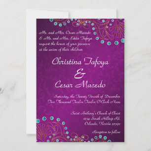 Invitación a la boda: India morada árabe