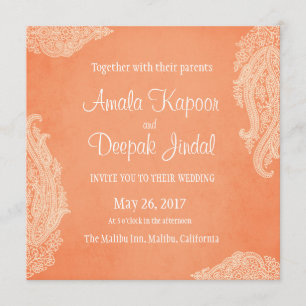 Invitación a la boda india, oro, Boda hindú