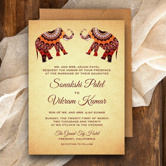 Invitación a la boda india para elefantes de manal (Subido por el creador)