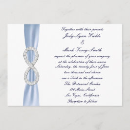 Invitación a la boda infinita con diamantes azules