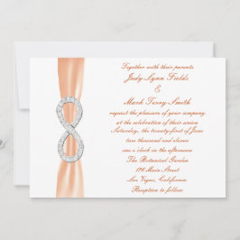 Invitación a la boda infinita con diamantes naranj