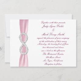 Invitación a la boda infinita con diamantes rosas