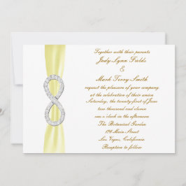 Invitación a la boda infinita de diamantes amarill