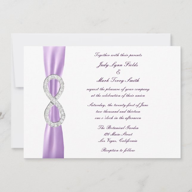 Invitación a la boda infinita de diamantes de Lave (Anverso)