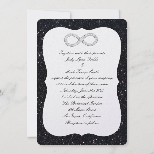 Invitación a la boda infinita de diamantes de Purp (Anverso)