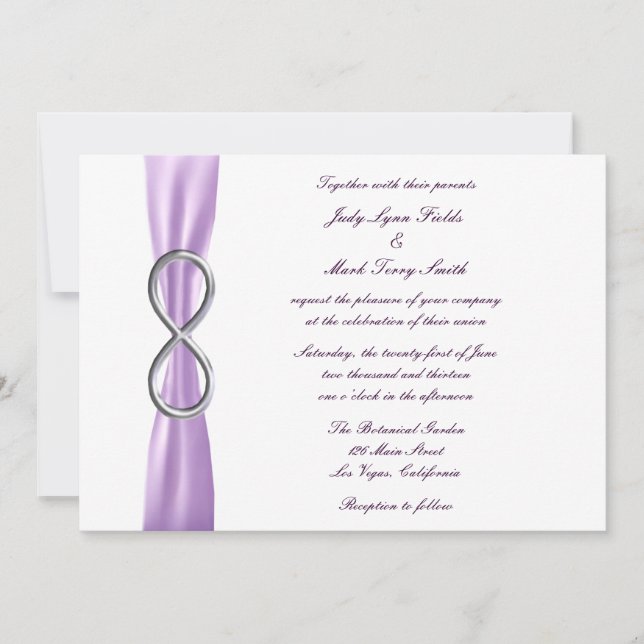 Invitación a la boda infinita de Lavender (Anverso)