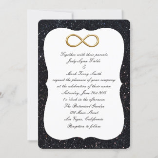 Invitación a la boda infinita de oro de Purpurina