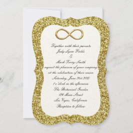 Invitación a la boda infinita de oro Purpurina Gol