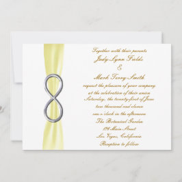 Invitación a la boda infinita de plata amarilla