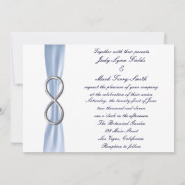 Invitación a la boda infinita de plata azul