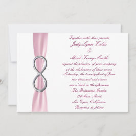 Invitación a la boda infinita de plata rosada