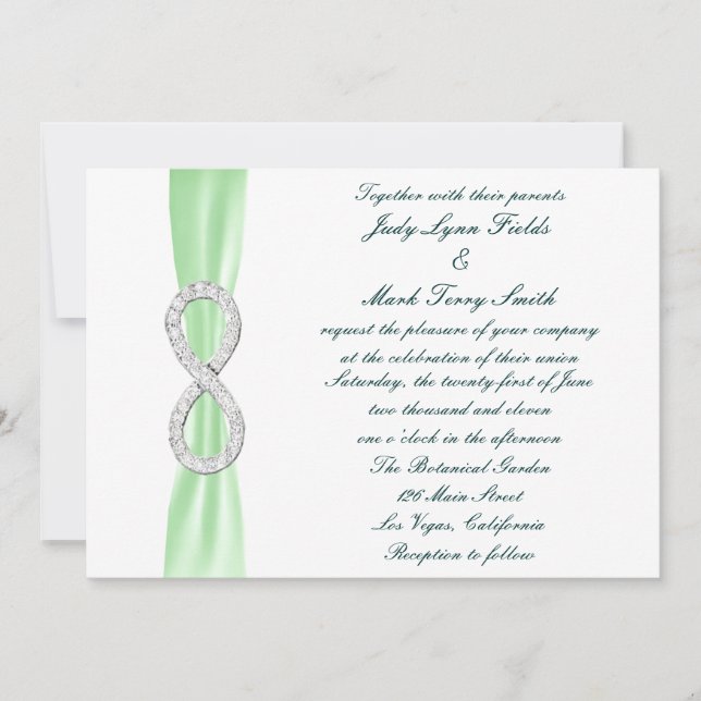 Invitación a la boda infinita del diamante verde (Anverso)