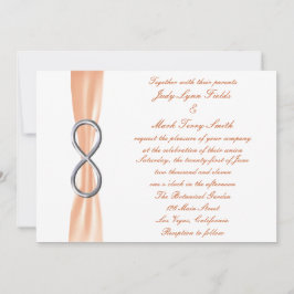 Invitación a la boda infinita naranja Silver