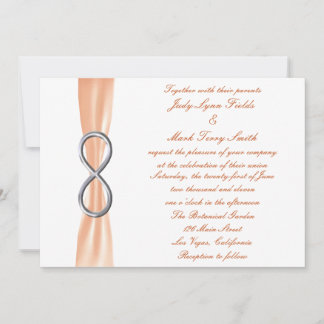 Invitación a la boda infinita naranja Silver