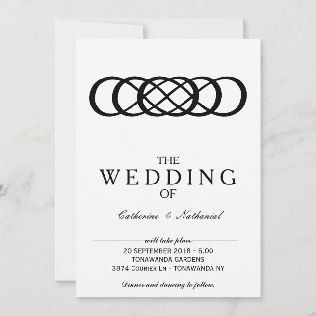 Invitación a la boda infinita simple moderna (Anverso)