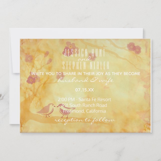 Invitación a la boda Influencia asiática Amarre (Anverso)