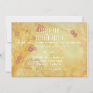 Invitación a la boda Influencia asiática Golds ama