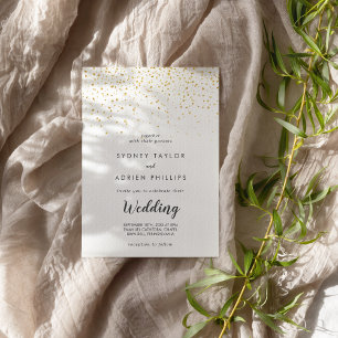 Invitación a la boda informal de Confetti de oro