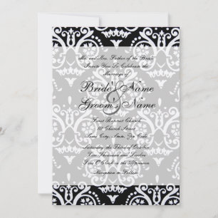 Invitación a la boda inglesa en blanco y negro