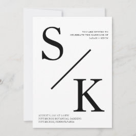 Invitación a la boda inicial minimalista moderna