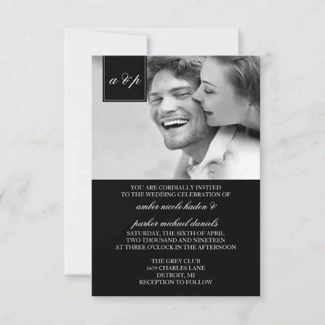 Invitación a la boda| Inicialmente (Anverso)