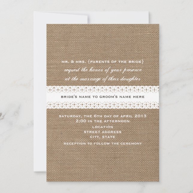 Invitación a la boda inspirada en el arrebato y en (Anverso)