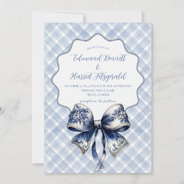 Invitación a la boda inspirada en la croqueta azul