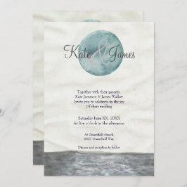 Invitación a la boda inspirada en la luna de color