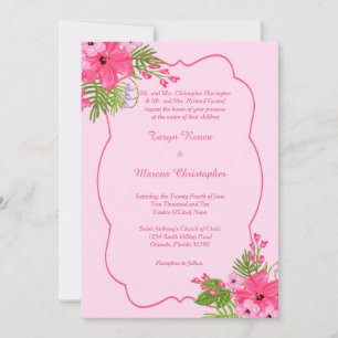 Invitación a la boda intravioleta de Hibiscus Hawa