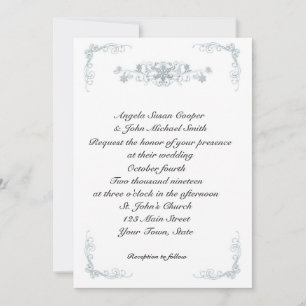 Invitación a la boda invernal de Silver Blue Snowf