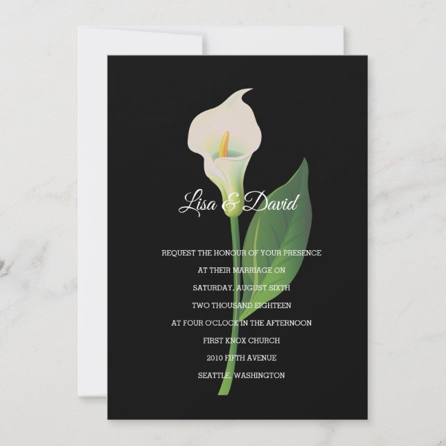 Invitación a la boda-invitación a Cala Lily (Anverso)