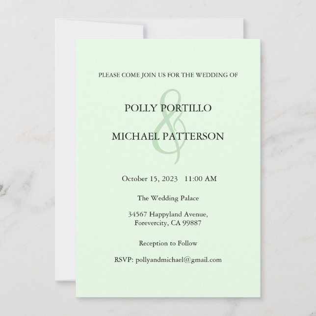 Invitación a la boda, invitación a la boda clásica (Anverso)