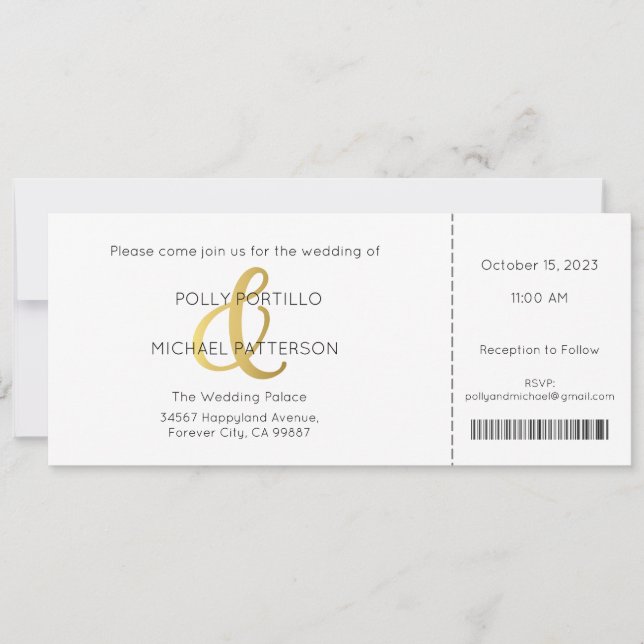 Invitación a la boda, invitación a la boda clásica (Anverso)
