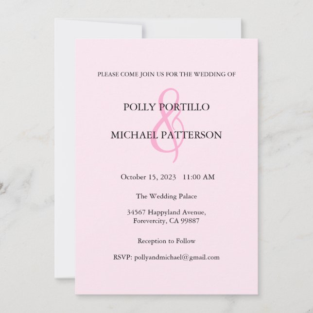 Invitación a la boda, invitación a la boda clásica (Anverso)