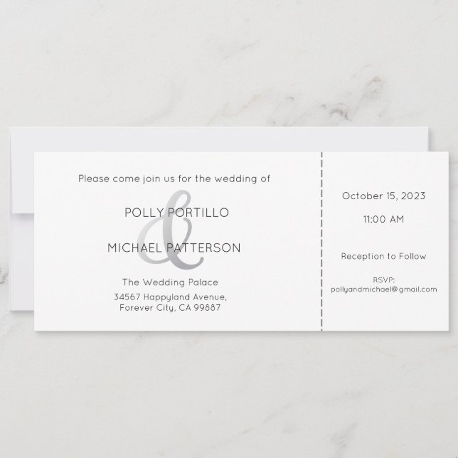 Invitación a la boda, invitación a la boda clásica (Anverso)