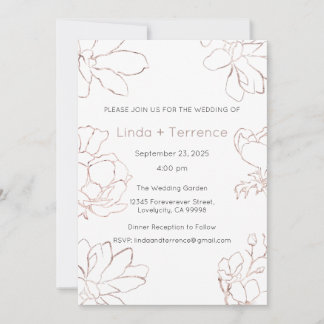 Invitación a la boda, invitación a la boda de oro