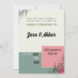 Invitación a la boda, invitación a la boda floral