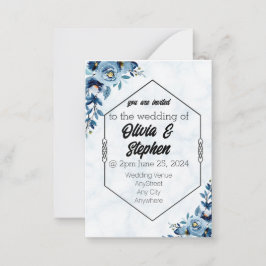 Invitación a la boda - Invitación a rosas azules