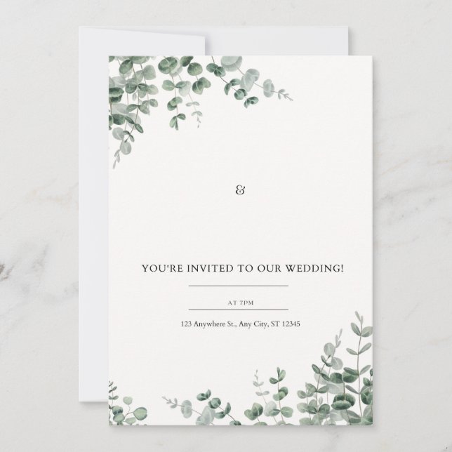 Invitación a la boda | Invitación imprimible de pe (Anverso)