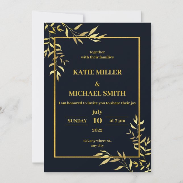 Invitación a la boda, invitaciones acrílicas (Anverso)