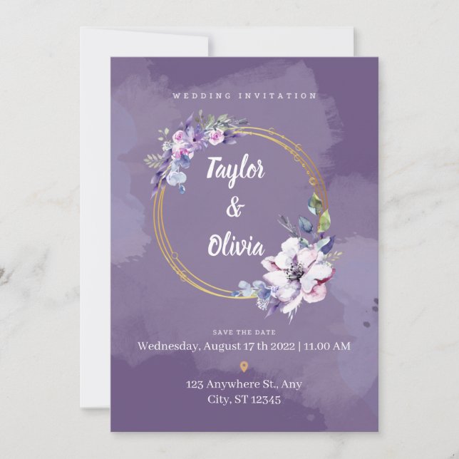 Invitación a la boda, invitaciones acrílicas (Anverso)
