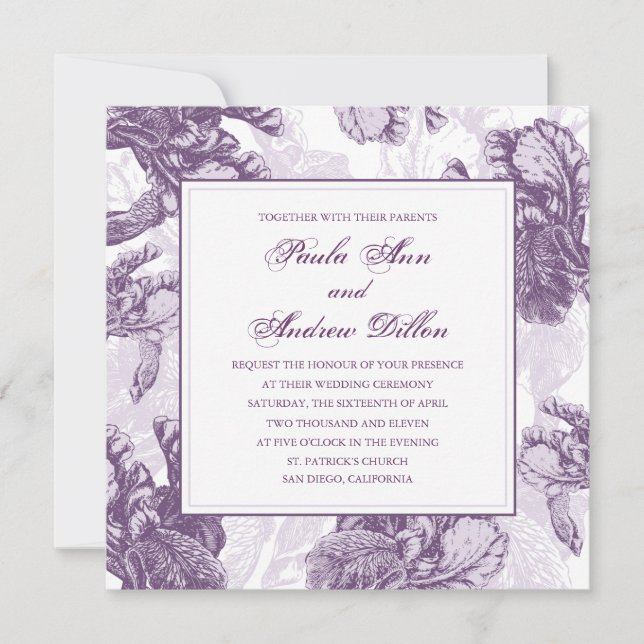 Invitación a la boda Iris (Anverso)
