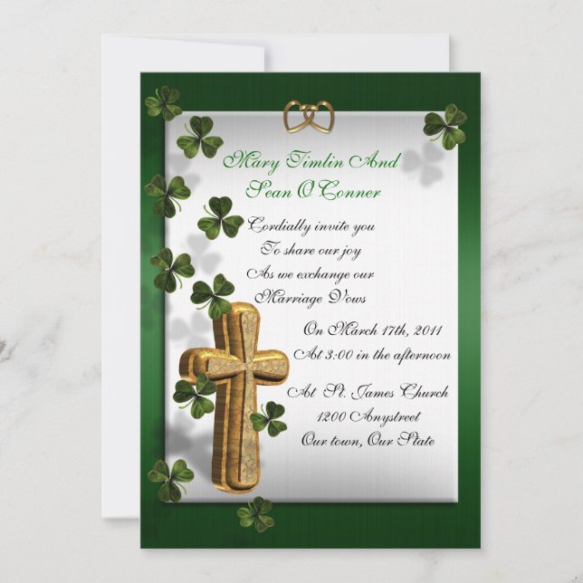 Invitación a la boda irlandesa (Anverso)