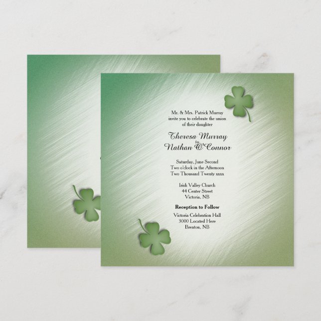 Invitación a la boda irlandesa (Anverso / Reverso)