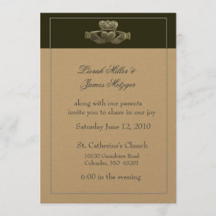 Invitación a la boda irlandesa Claddagh