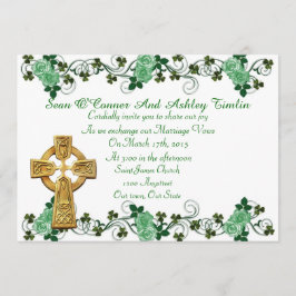 Invitación a la boda irlandesa Cruz celta