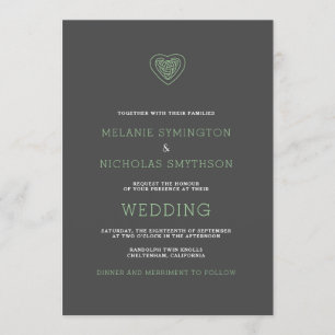 Invitación a la boda irlandesa del corazón céltico