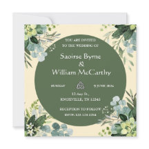 Invitación a la boda irlandesa florida